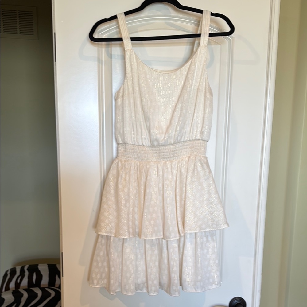 Express Cream and Gold Sleeveless Dress